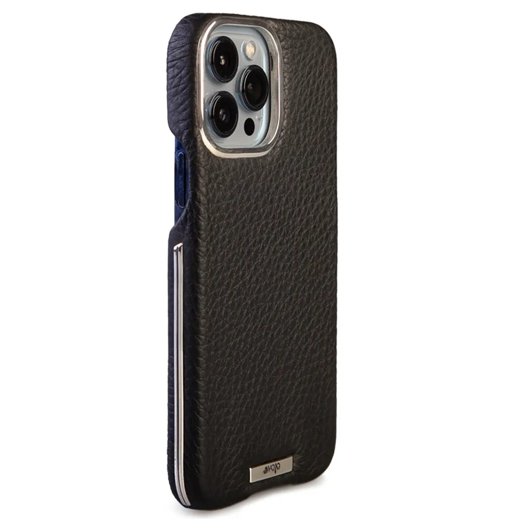Customizable Silver Grip iPhone 13 Pro Max MagSafe Leather Case