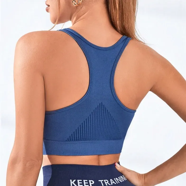Cypress Seamless Ribbed Racerback Longline Sports Bra
