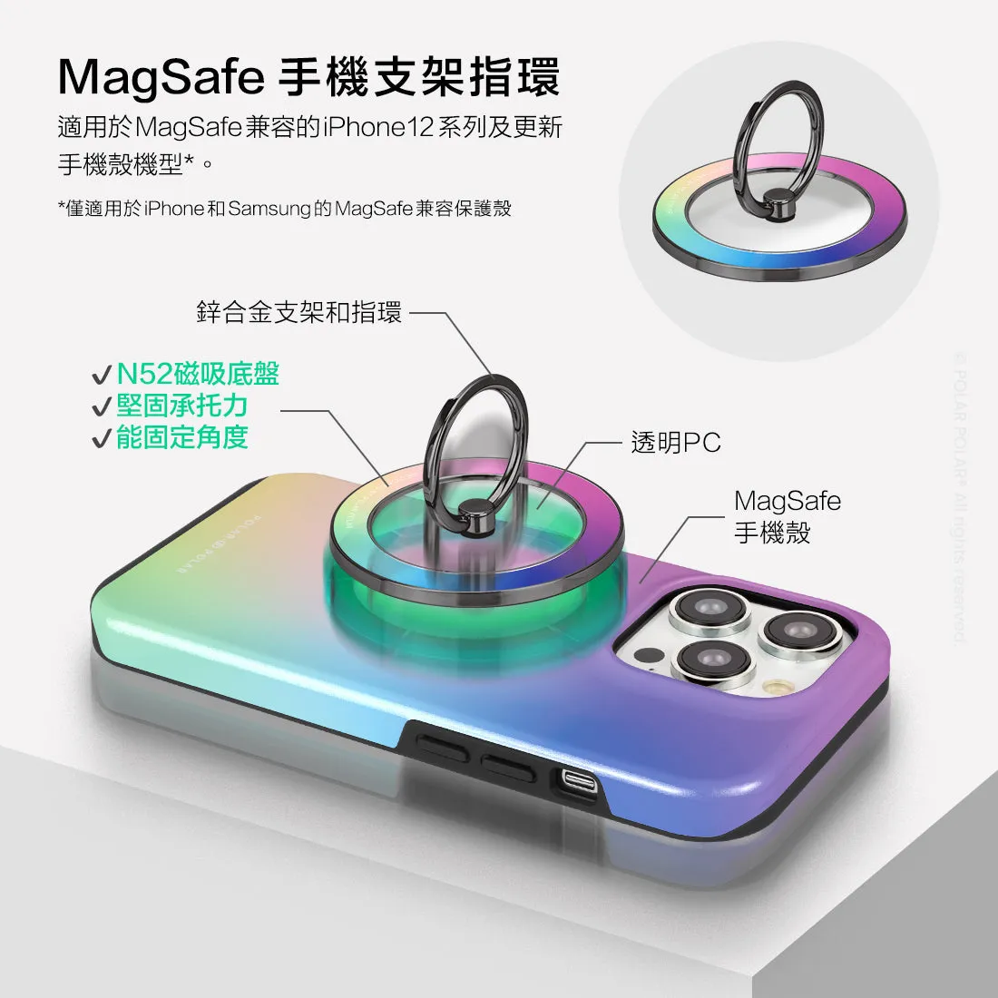 Daydream Holo - Black MagSafe Phone Grip and Ring Holder Stand