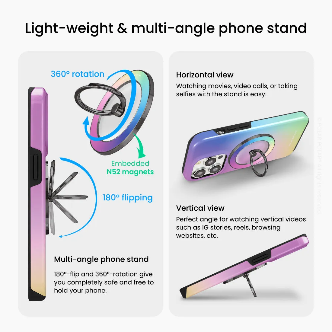 Daydream Holo - Black MagSafe Phone Grip and Ring Holder Stand