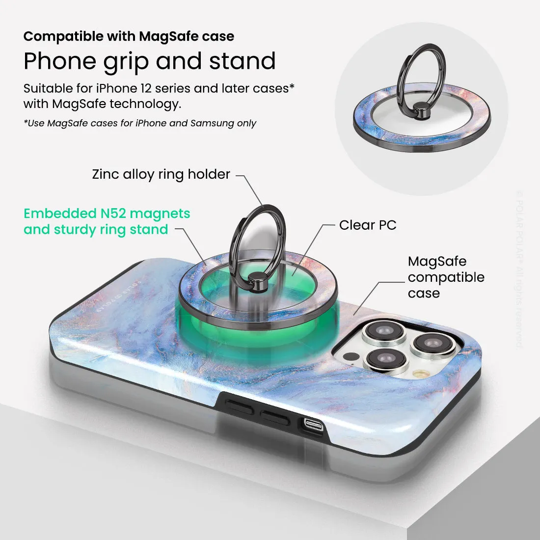 Fairy - Black MagSafe Phone Grip and Ring Holder Stand