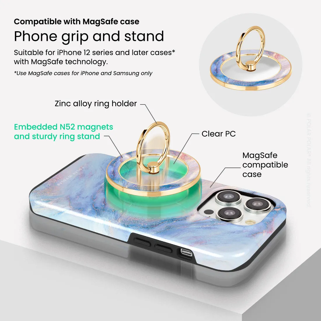 Fairy - Golden MagSafe Phone Grip and Ring Holder Stand