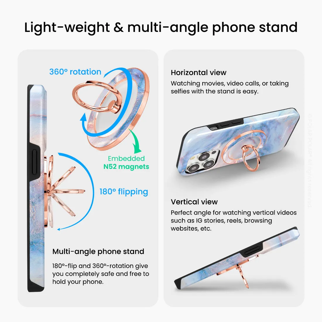 Fairy - Rose Gold MagSafe Phone Grip and Ring Holder Stand