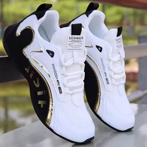 Fashion Colorblock Lace-Up Sneakers for Men – Breathable Low Top Dad Shoes, Running, Walking & Sports Shoes