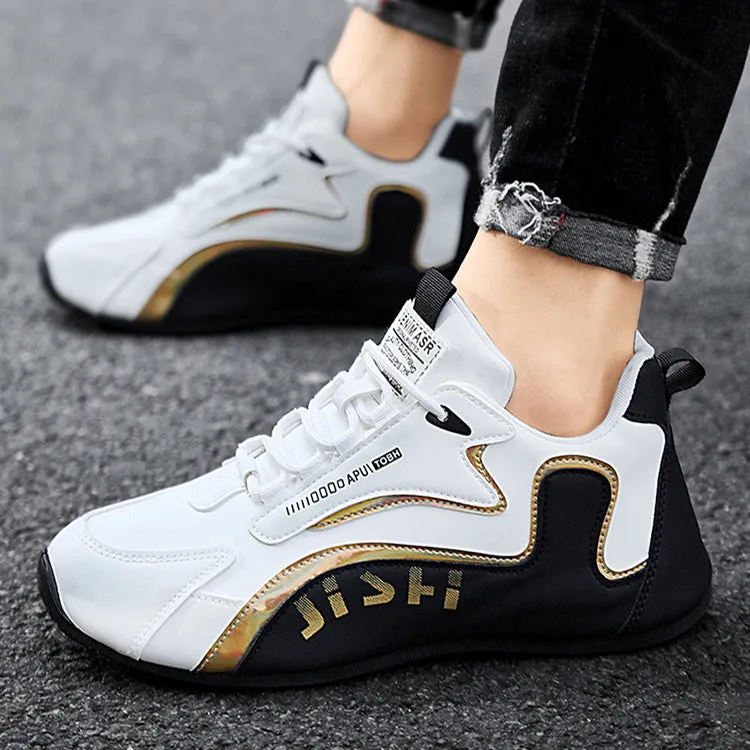 Fashion Colorblock Lace-Up Sneakers for Men – Breathable Low Top Dad Shoes, Running, Walking & Sports Shoes