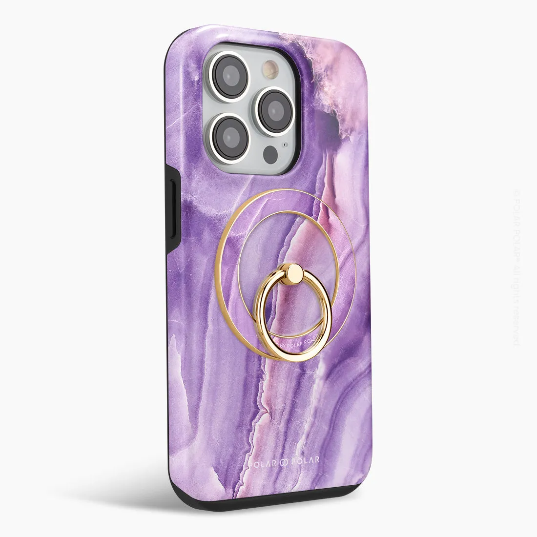 French Violet - Golden MagSafe Phone Grip and Ring Holder Stand