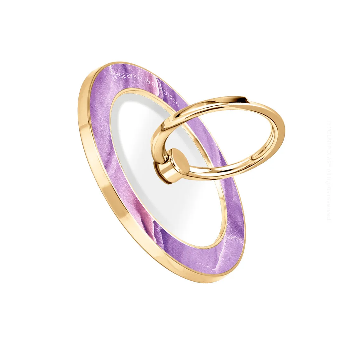 French Violet - Golden MagSafe Phone Grip and Ring Holder Stand