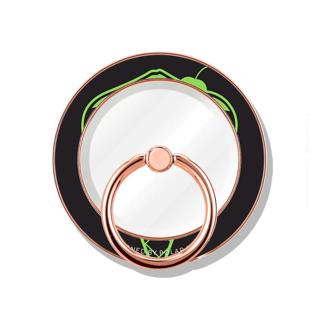 Fujisan Black Ice Cream - Rose Gold MagSafe Phone Grip and Ring Holder Stand