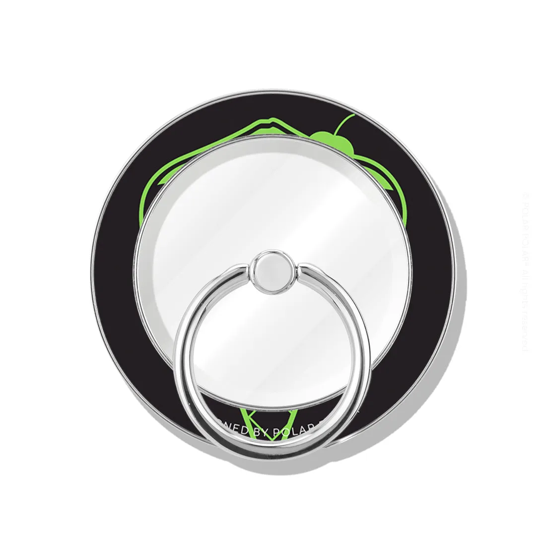 Fujisan Black Ice Cream - Silver MagSafe Phone Grip and Ring Holder Stand