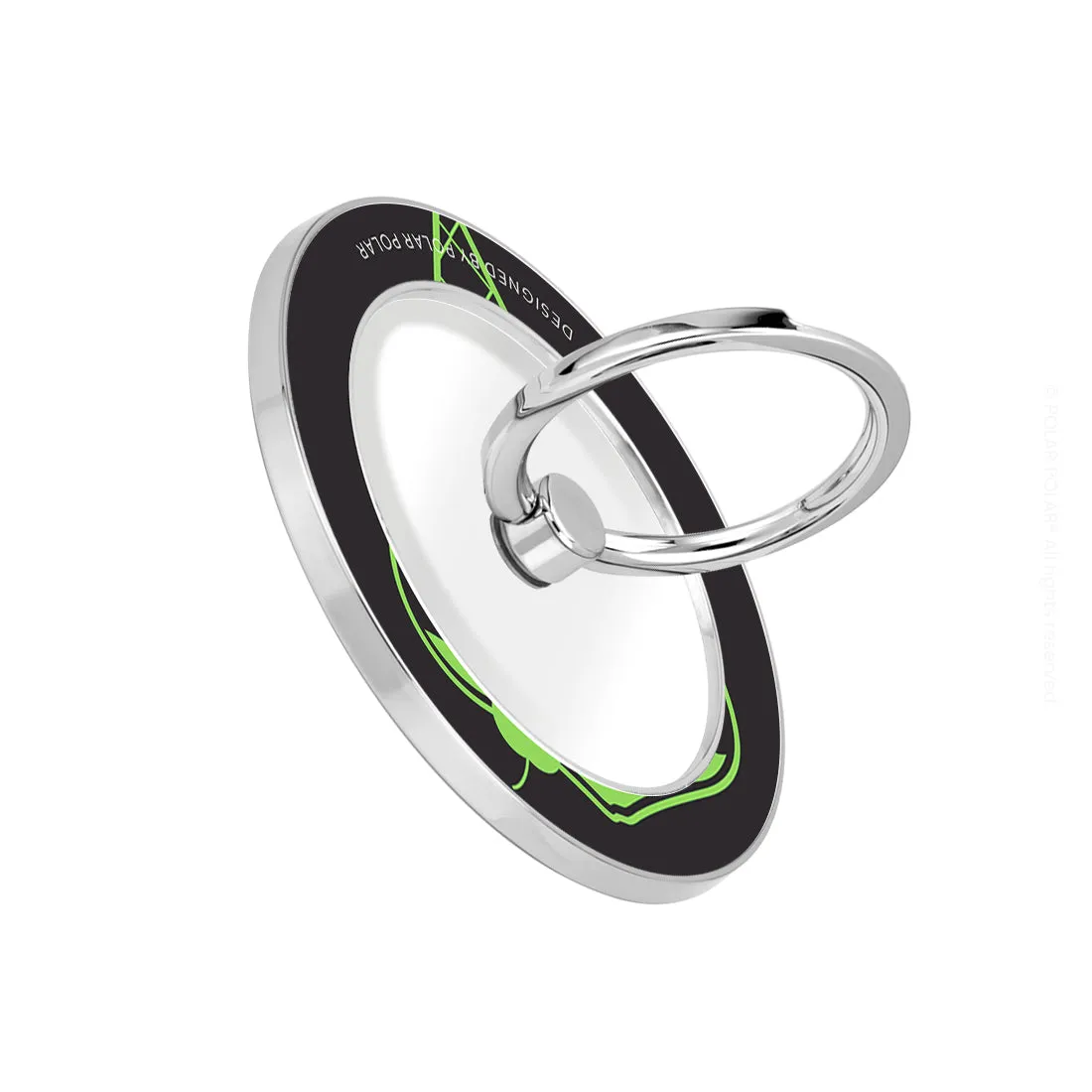Fujisan Black Ice Cream - Silver MagSafe Phone Grip and Ring Holder Stand