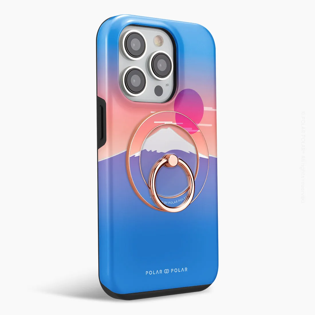 Fujisan Blue - Rose Gold MagSafe Phone Grip and Ring Holder Stand