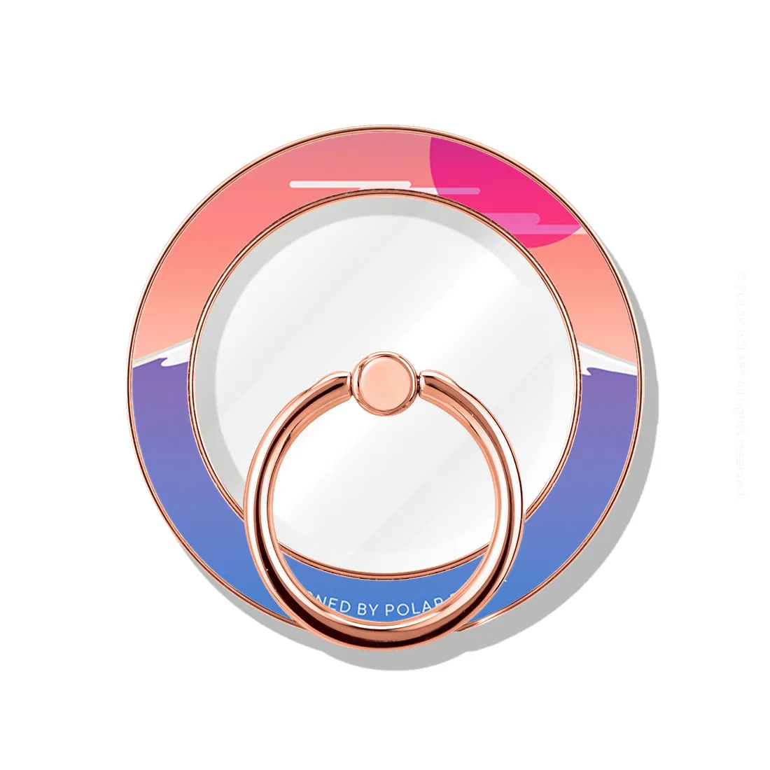 Fujisan Blue - Rose Gold MagSafe Phone Grip and Ring Holder Stand