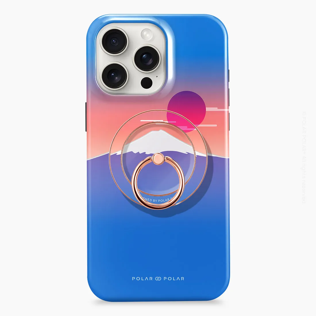 Fujisan Blue - Rose Gold MagSafe Phone Grip and Ring Holder Stand