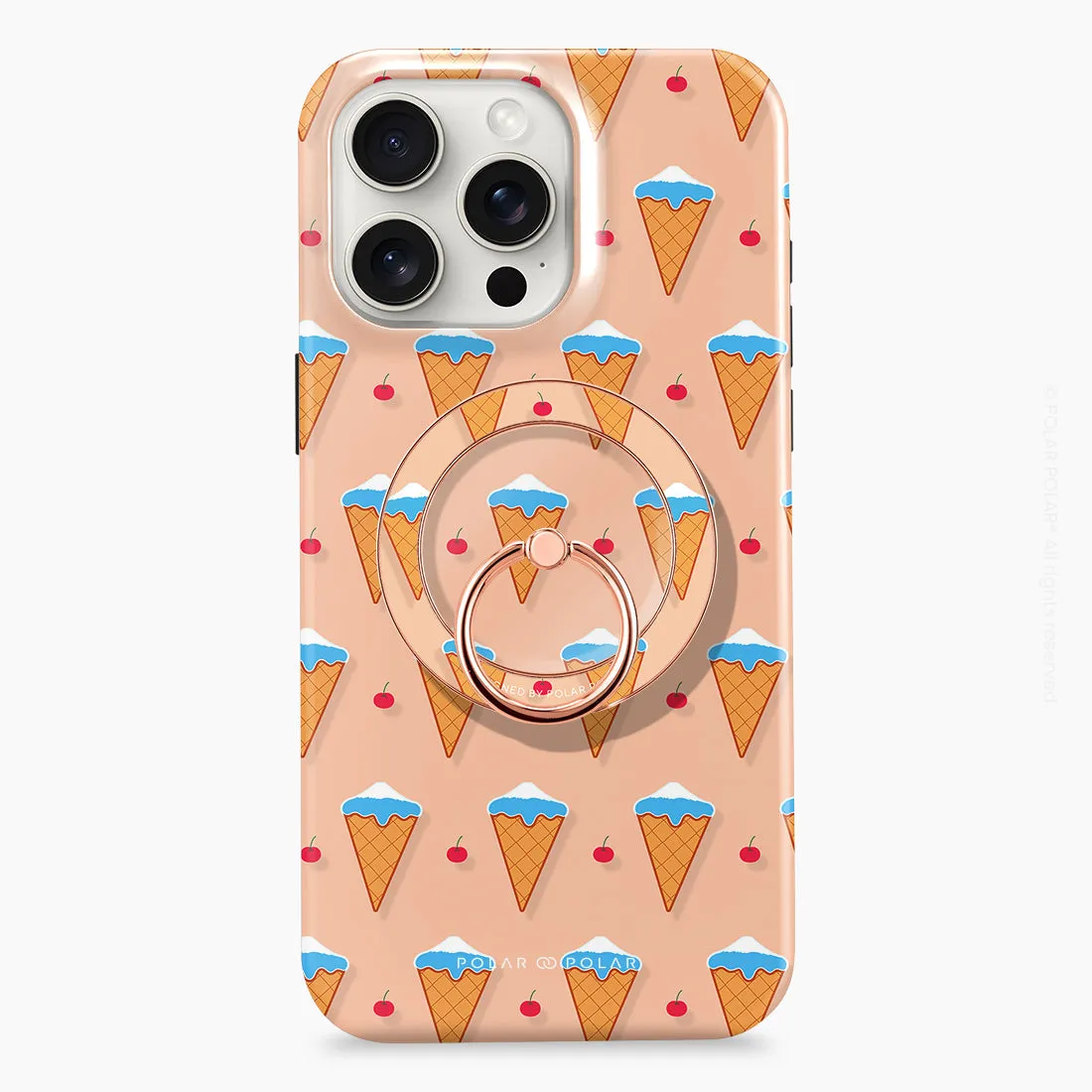 Fujisan Peach Ice Cream - Rose Gold MagSafe Phone Grip and Ring Holder Stand