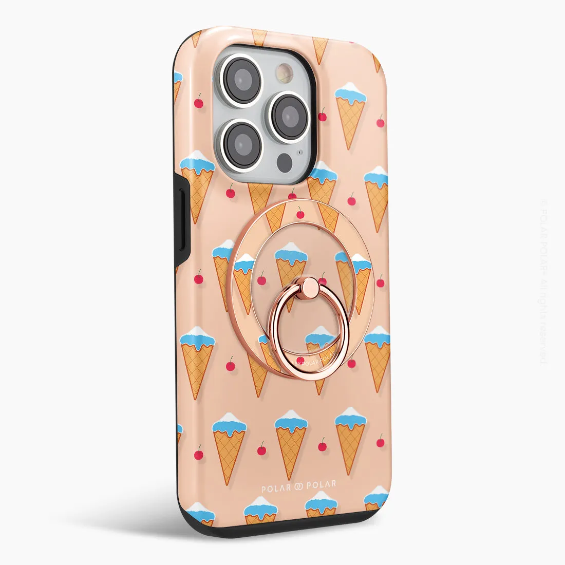 Fujisan Peach Ice Cream - Rose Gold MagSafe Phone Grip and Ring Holder Stand