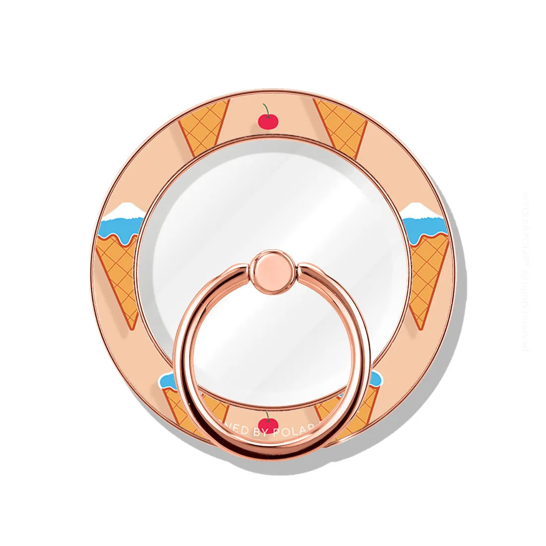 Fujisan Peach Ice Cream - Rose Gold MagSafe Phone Grip and Ring Holder Stand