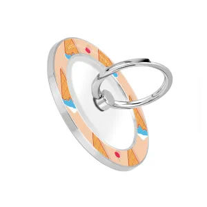 Fujisan Peach Ice Cream - Silver MagSafe Phone Grip and Ring Holder Stand