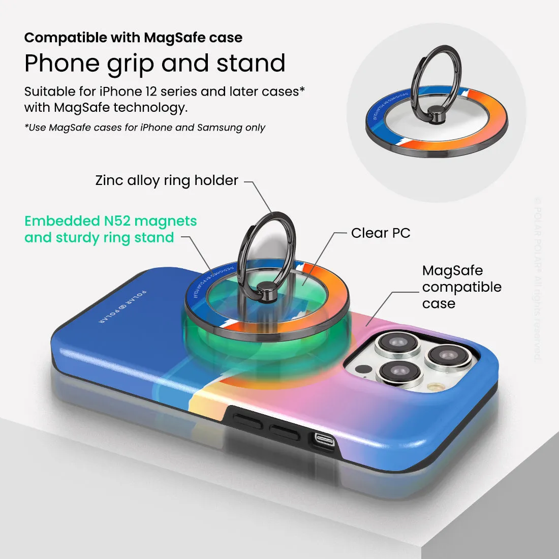 Fujisan Sunset - Black MagSafe Phone Grip and Ring Holder Stand