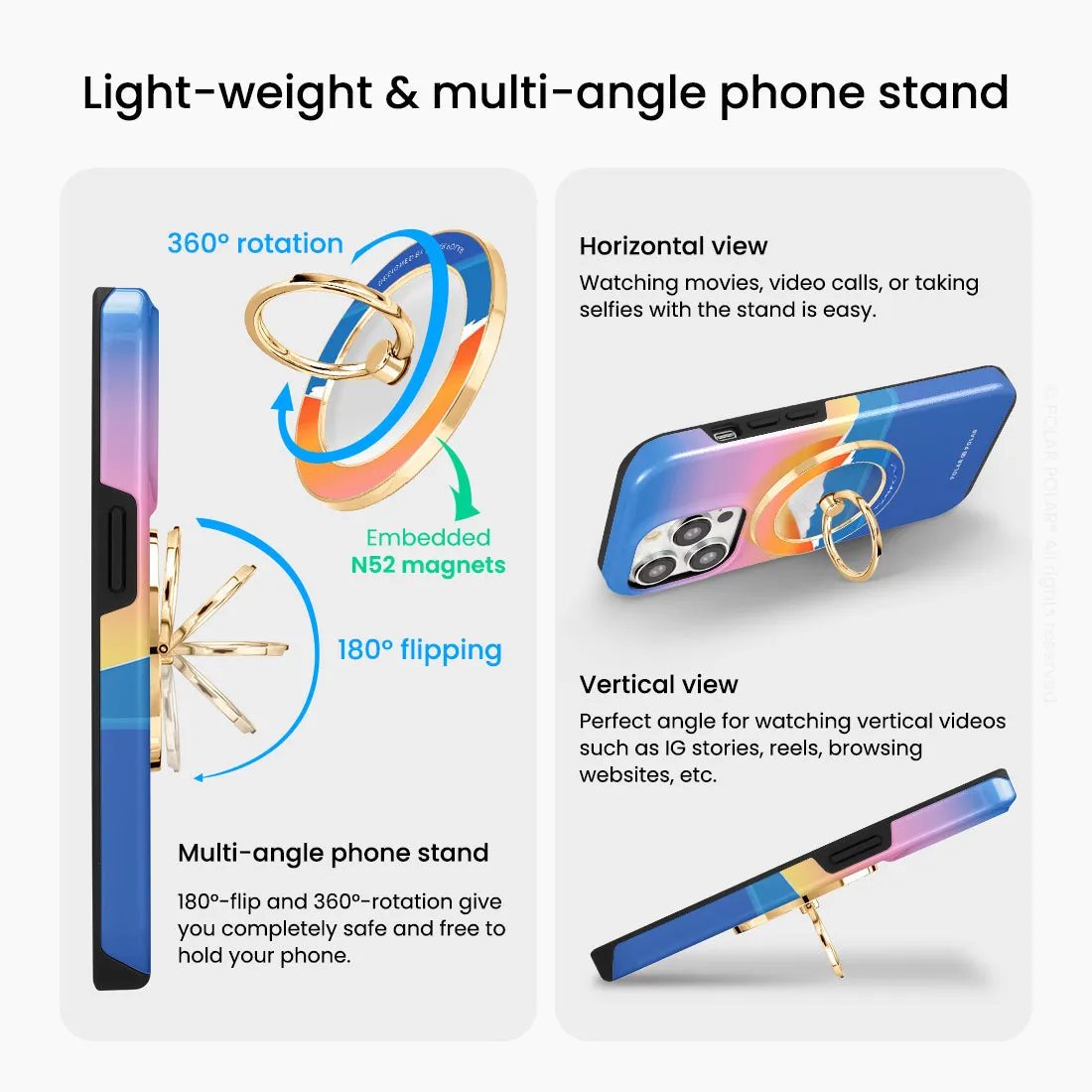 Fujisan Sunset - Golden MagSafe Phone Grip and Ring Holder Stand
