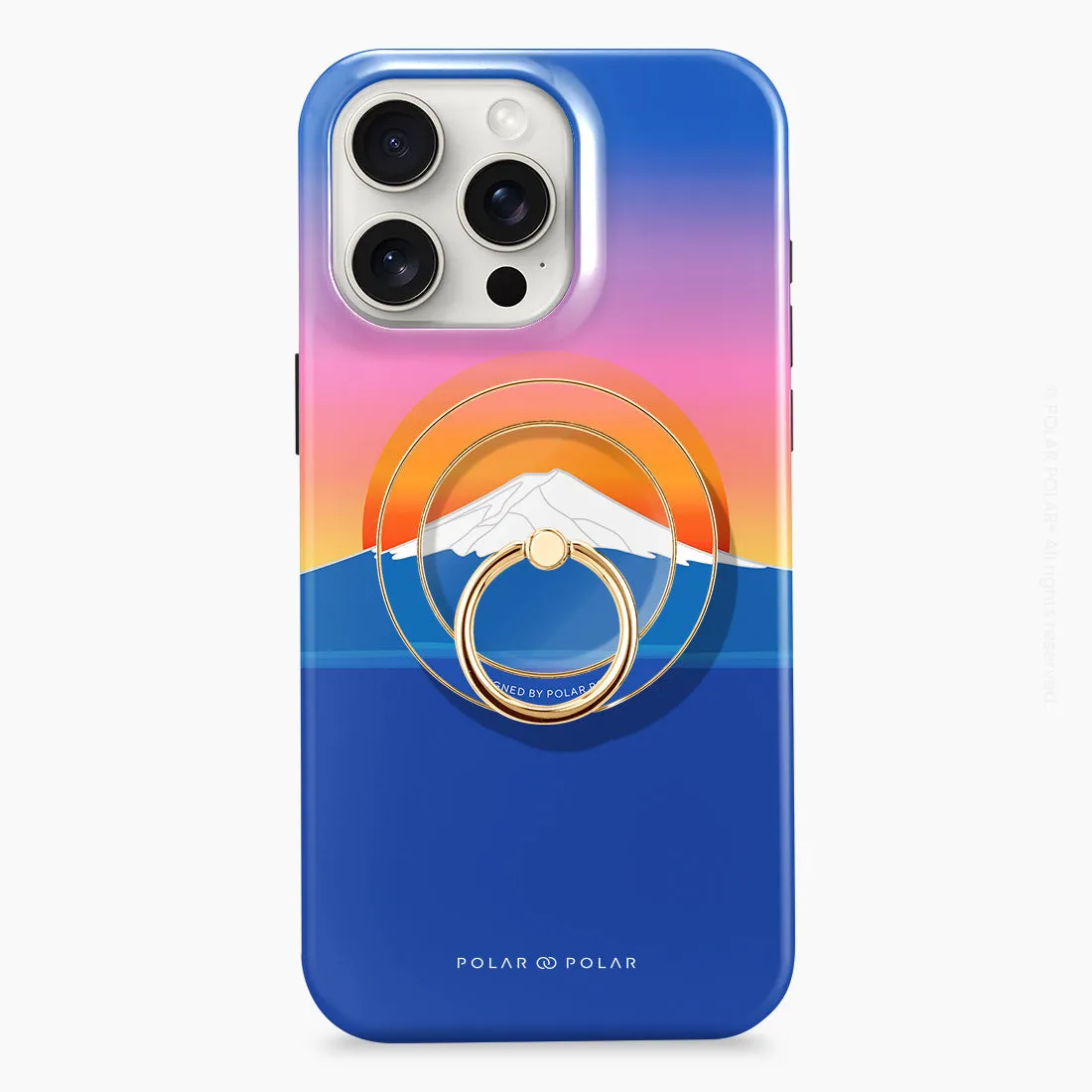 Fujisan Sunset - Golden MagSafe Phone Grip and Ring Holder Stand