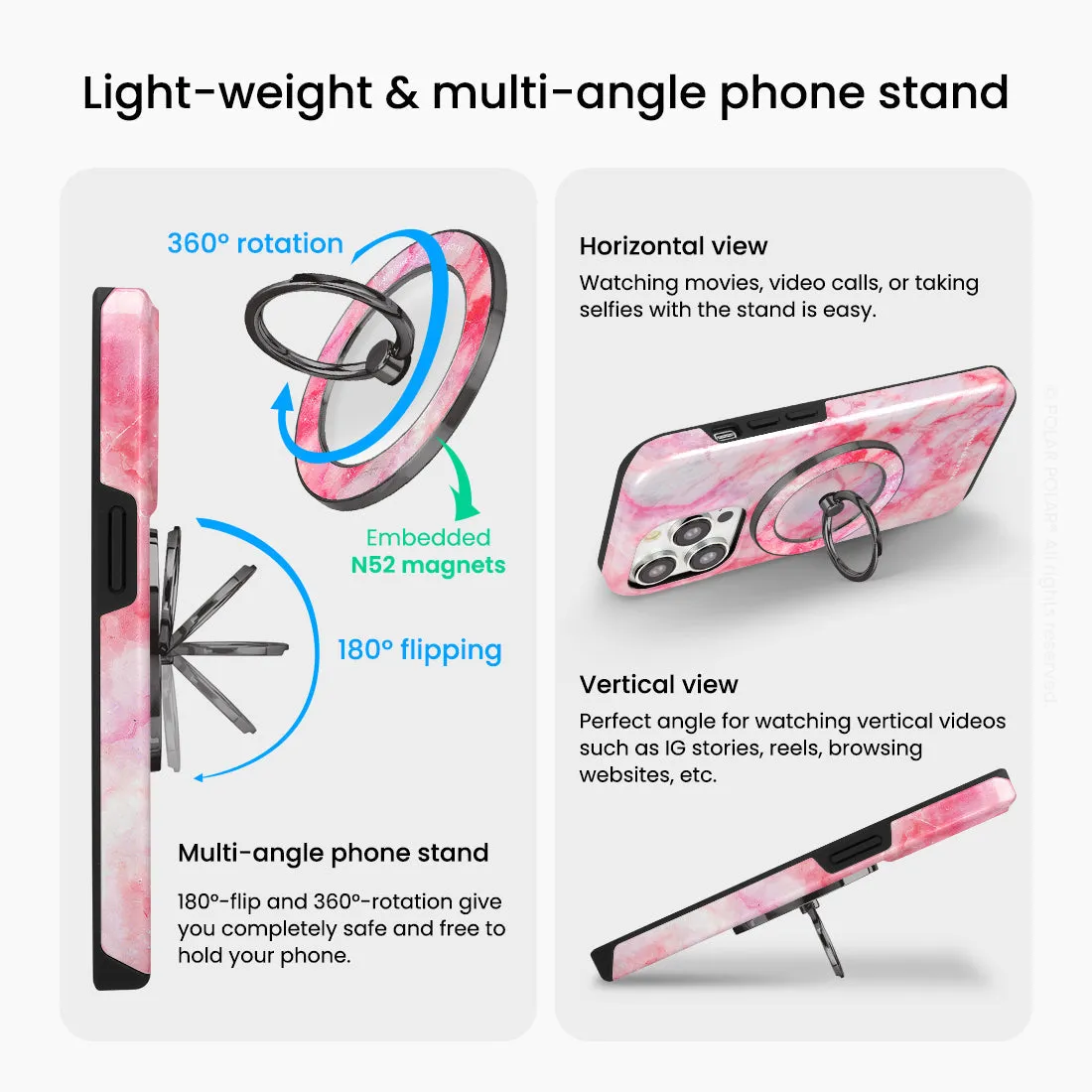 Gloaming Island - Black MagSafe Phone Grip and Ring Holder Stand