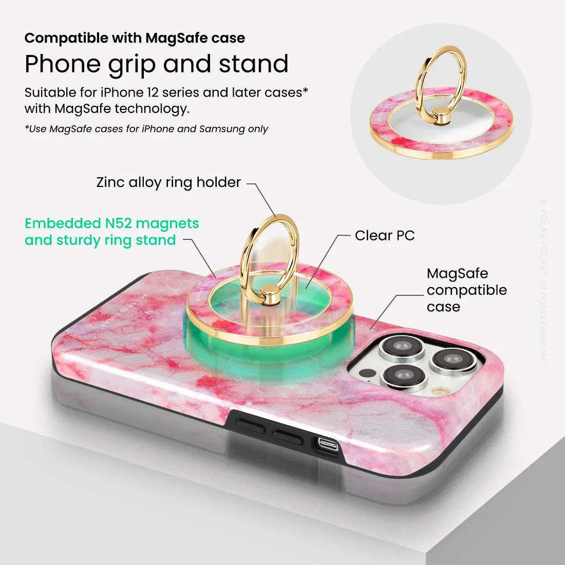 Gloaming Island - Golden MagSafe Phone Grip and Ring Holder Stand