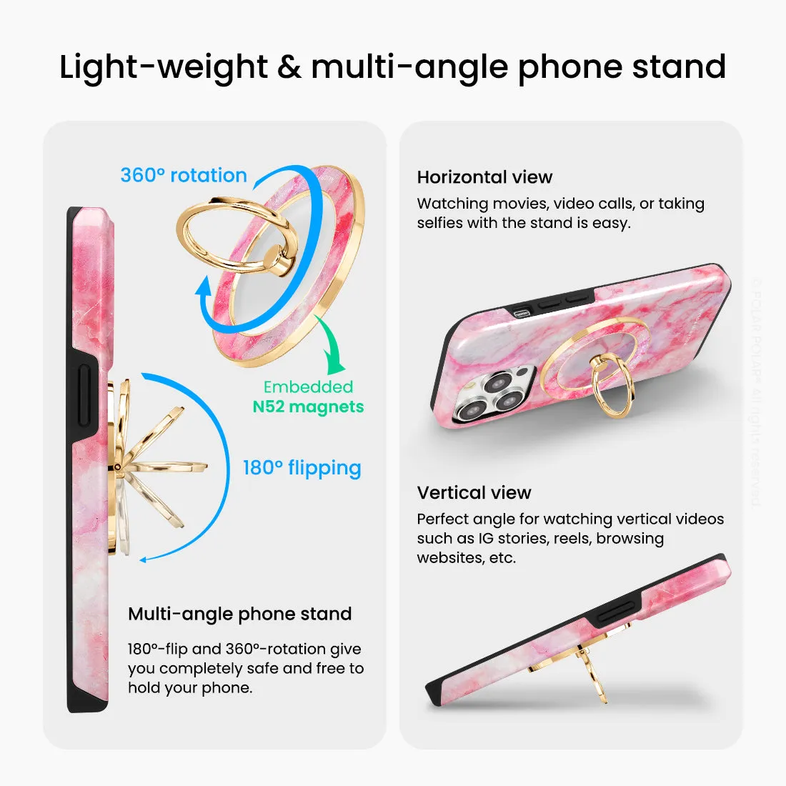 Gloaming Island - Golden MagSafe Phone Grip and Ring Holder Stand