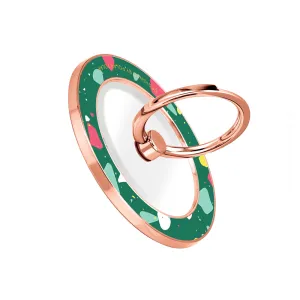 Greenfield Terrazzo - Rose Gold MagSafe Phone Grip and Ring Holder Stand