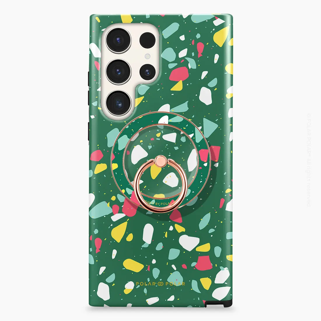 Greenfield Terrazzo - Rose Gold MagSafe Phone Grip and Ring Holder Stand