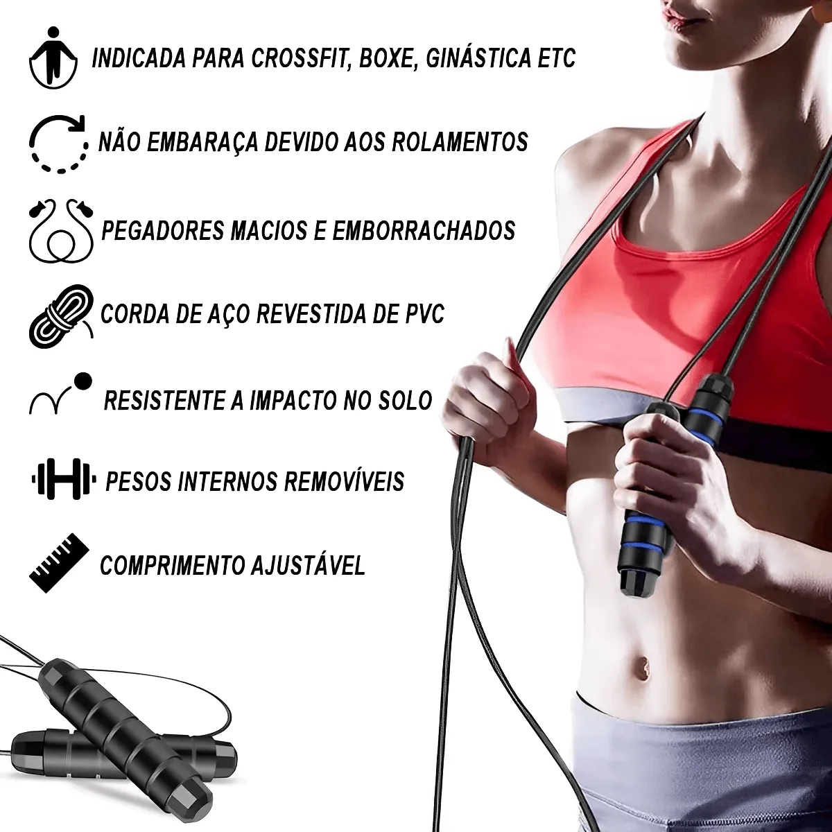 High-Speed Steele Jump Rope with Bearings, Premium Quality
