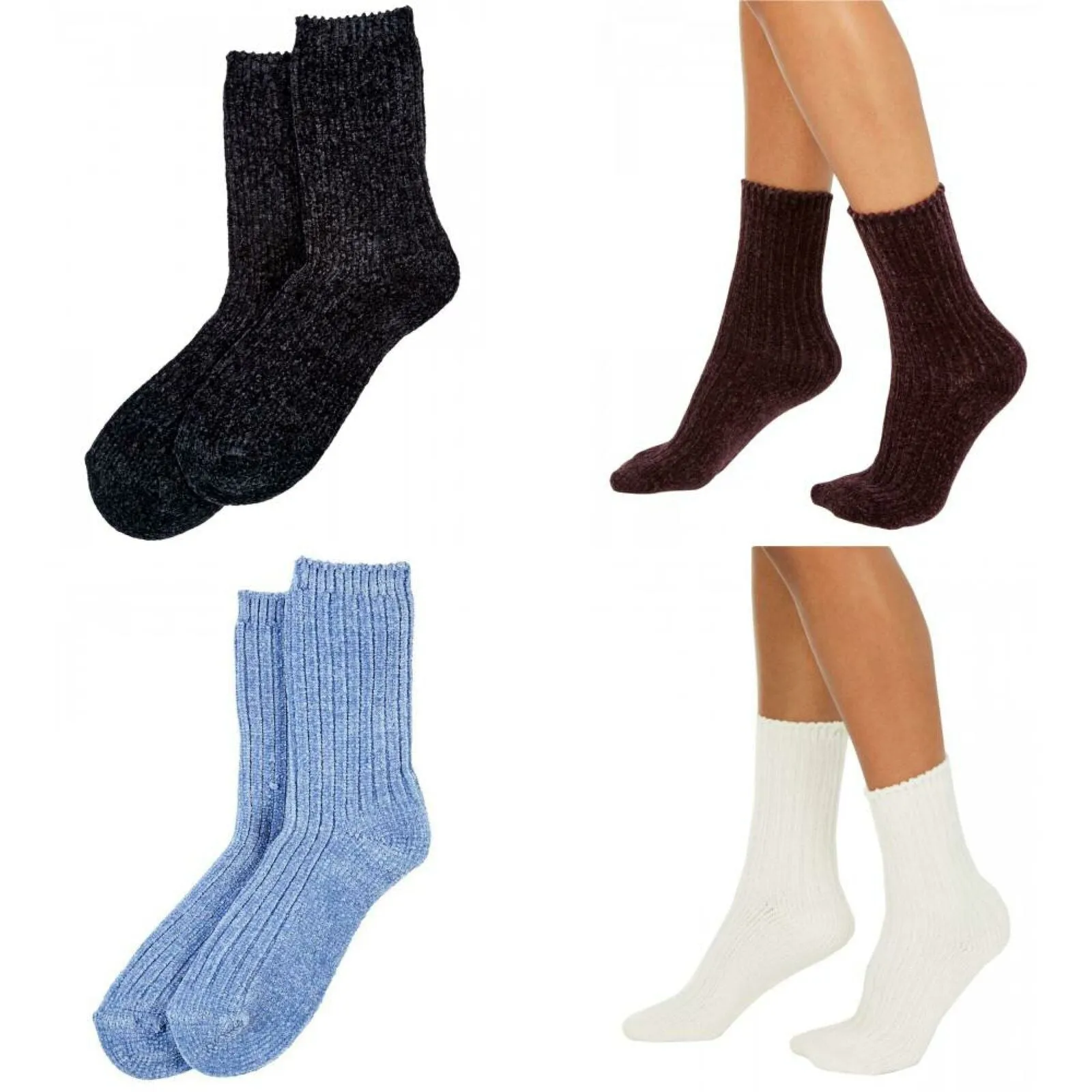 HUE Women's Chenille Plush Boot Socks. U19561