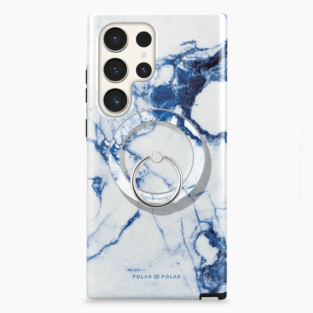 Indigo Vase - Silver MagSafe Phone Grip and Ring Holder Stand