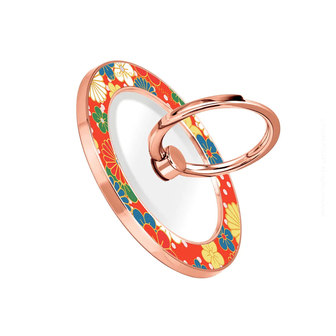 Japan Blossoms - Rose Gold MagSafe Phone Grip and Ring Holder Stand