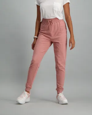 Ladies Fleece Track Pant - Dusty Pink