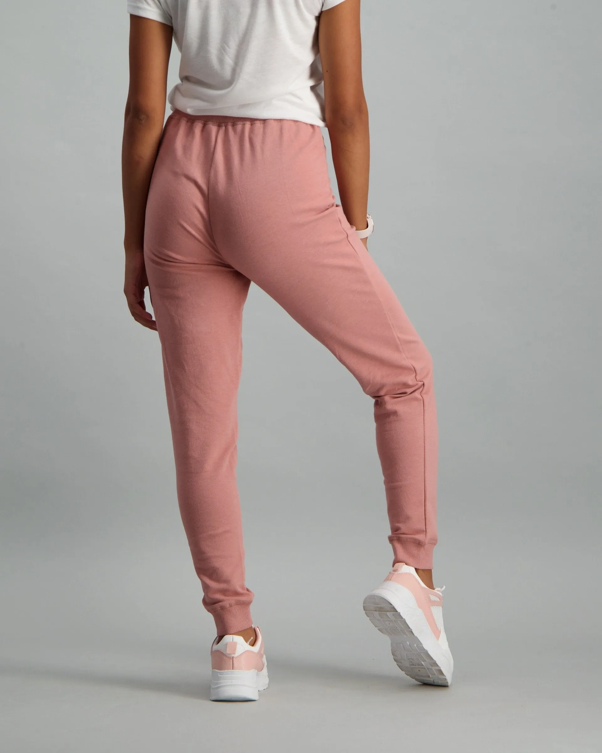 Ladies Fleece Track Pant - Dusty Pink