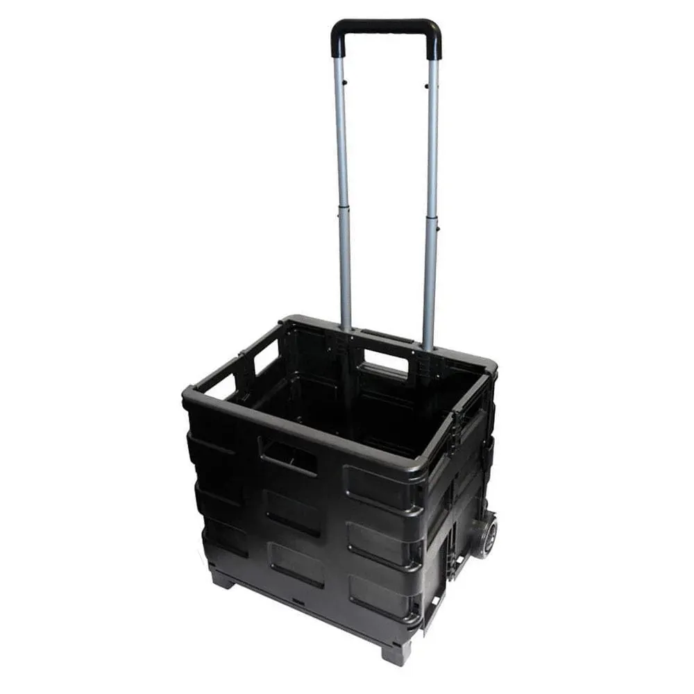 Large Folding Shopping Trolley Cart Foldable Rolling Storage Box Car Boot 35kg