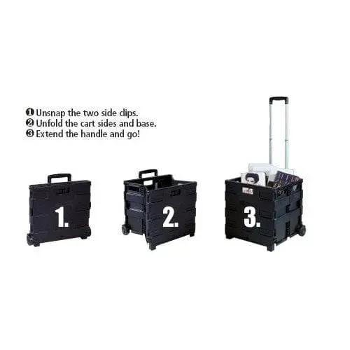 Large Folding Shopping Trolley Cart Foldable Rolling Storage Box Car Boot 35kg