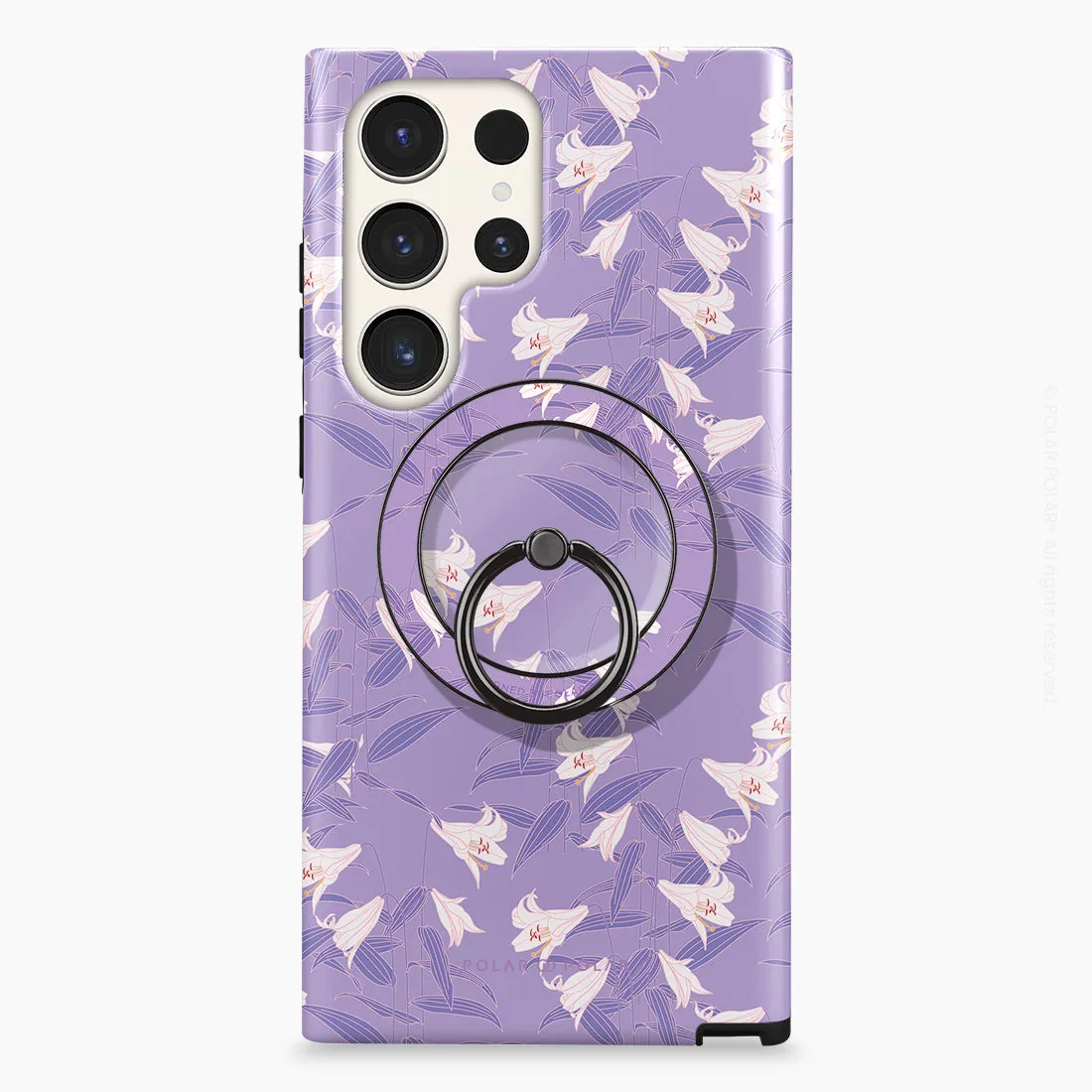 Lavender Lily - Black MagSafe Phone Grip and Ring Holder Stand