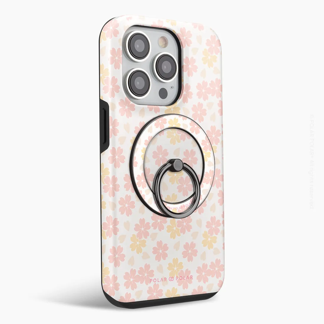 Light Pink Sakura - Black MagSafe Phone Grip and Ring Holder Stand