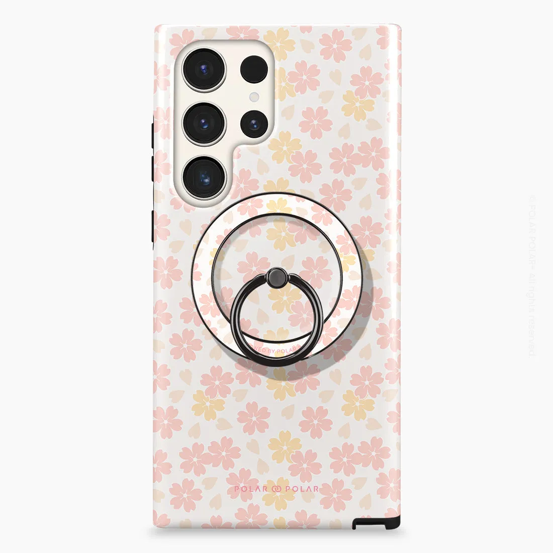 Light Pink Sakura - Black MagSafe Phone Grip and Ring Holder Stand