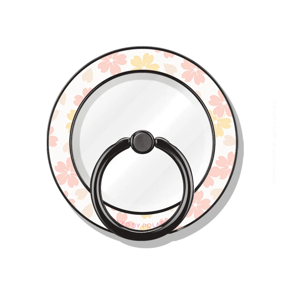 Light Pink Sakura - Black MagSafe Phone Grip and Ring Holder Stand