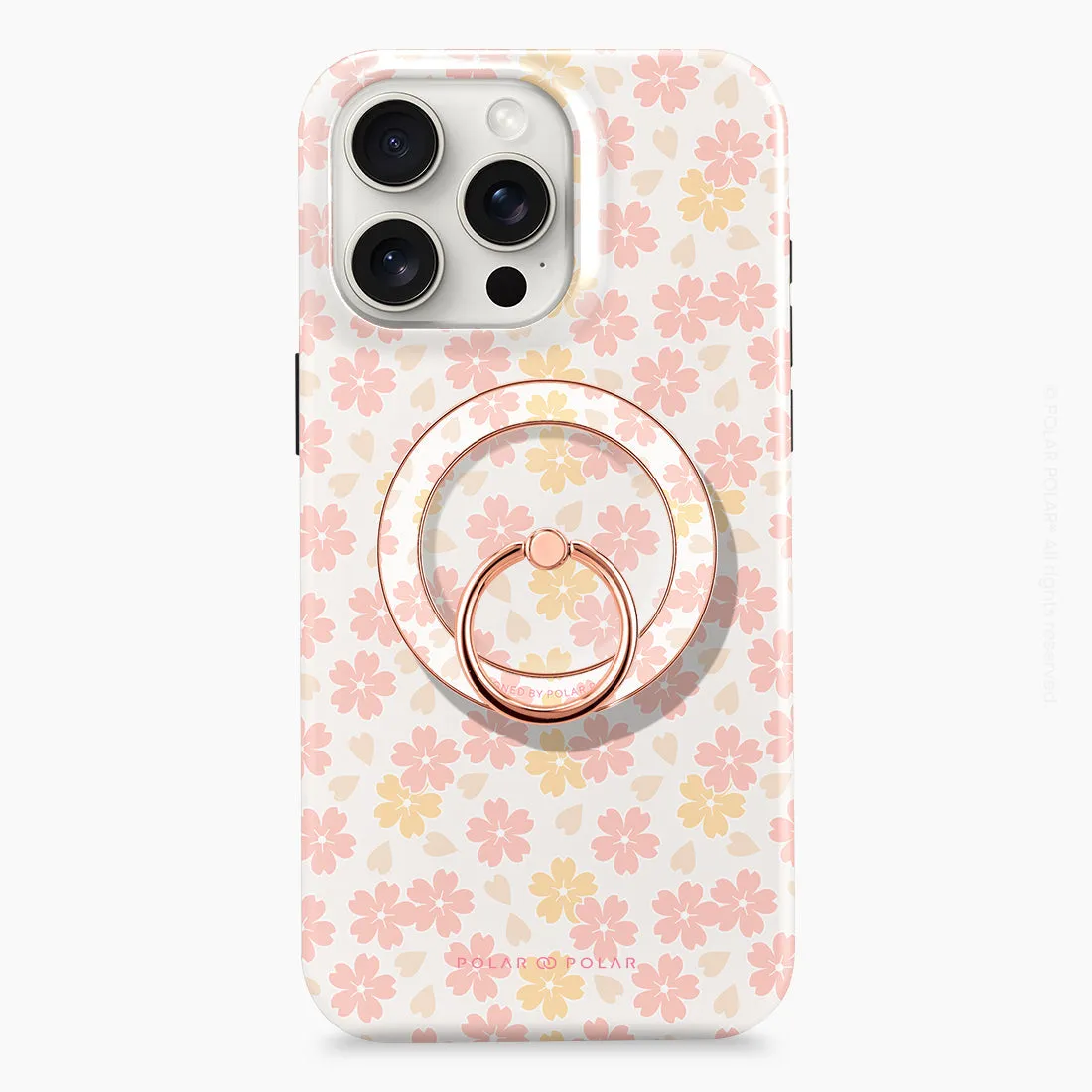 Light Pink Sakura - Rose Gold MagSafe Phone Grip and Ring Holder Stand