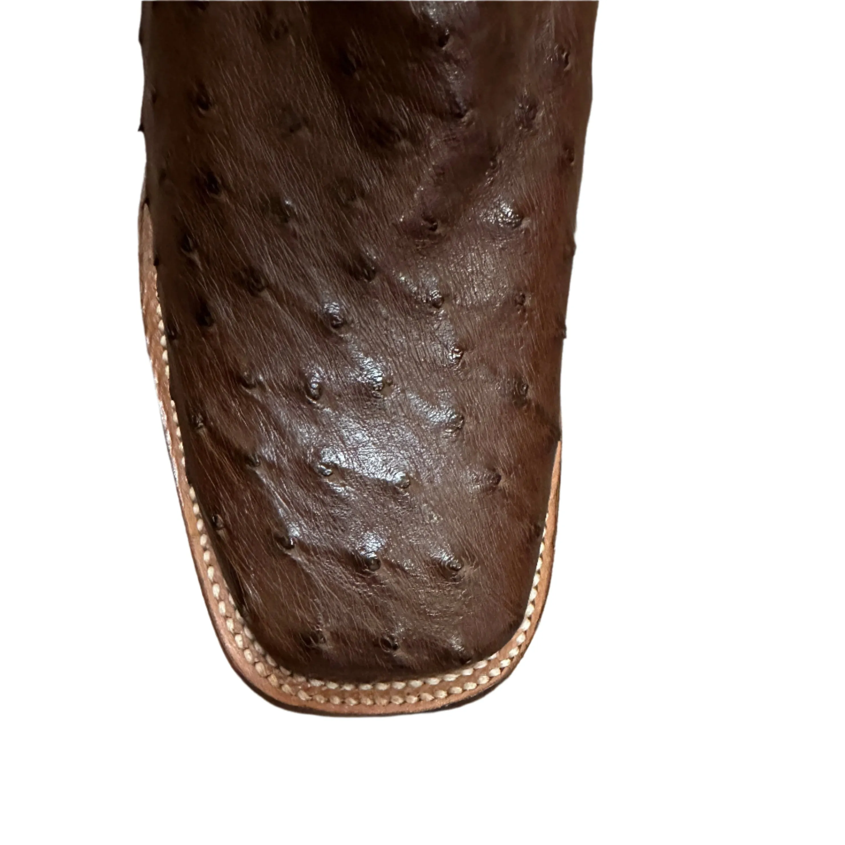 Los Altos Men's Boots - Tobacco Full Quill Ostrich Square Toe