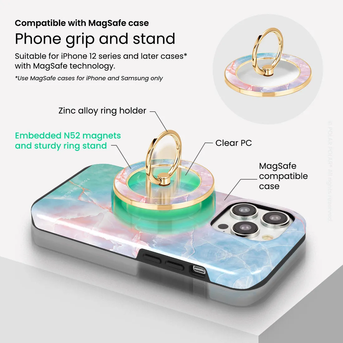 Magic Heaven - Golden MagSafe Phone Grip and Ring Holder Stand