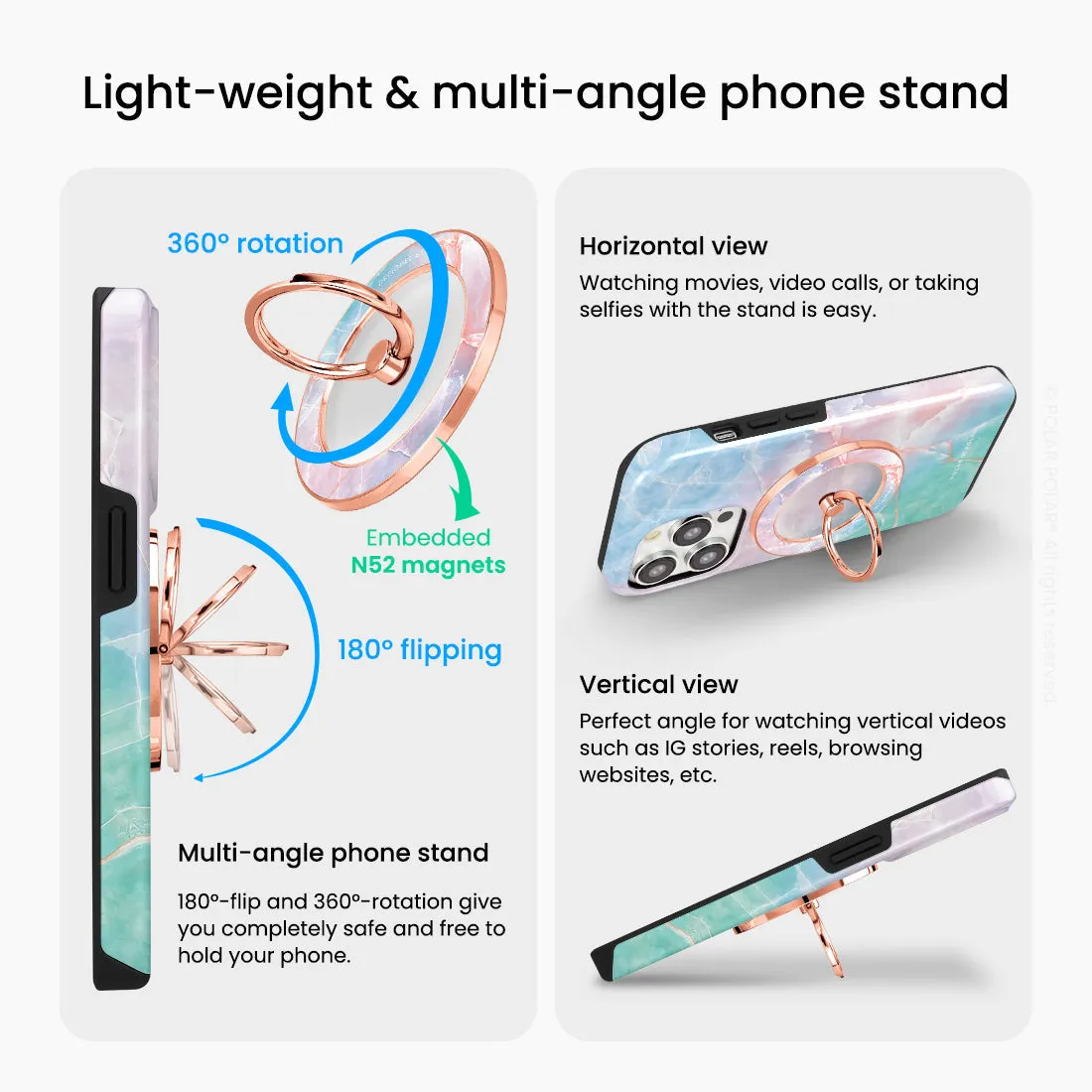 Magic Heaven - Rose Gold MagSafe Phone Grip and Ring Holder Stand