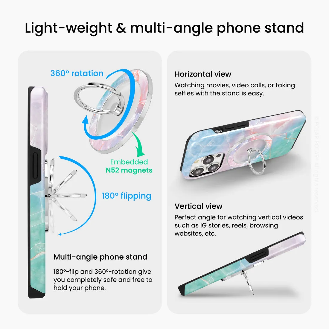 Magic Heaven - Silver MagSafe Phone Grip and Ring Holder Stand