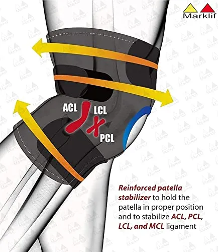Marklif Adjustable Open Patella Knee Cap Support for Sports | Gym | Running | Arthritis | Joint Pain Relief for Men and Women (free size)