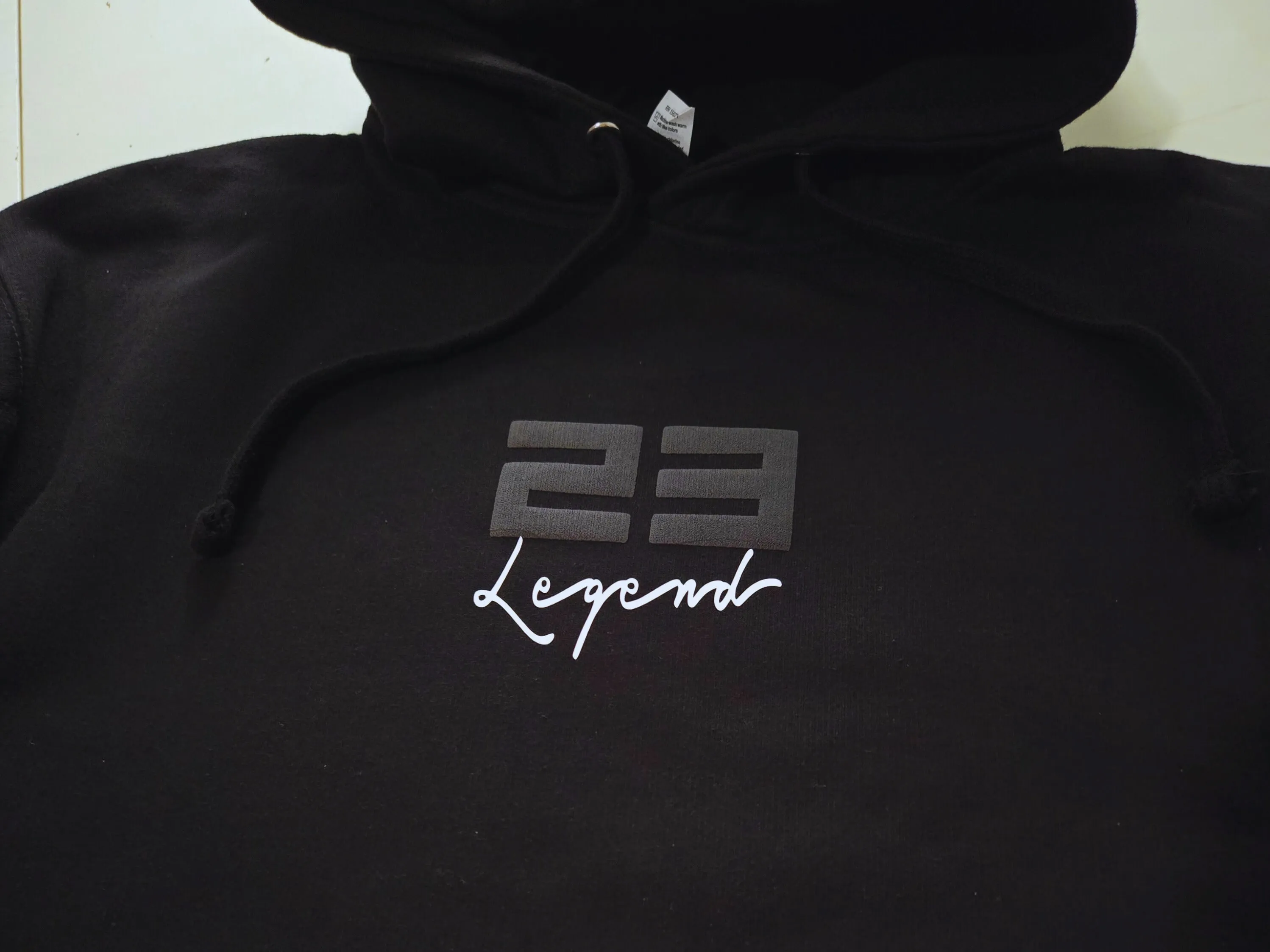 Men's '23 Legend' Black Ghosted Hoodie Joggers Black Sweatsuit To Match Air Jordan 13 Black Flint