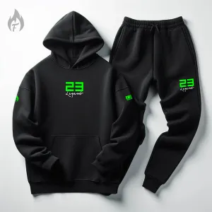 Men's 23 Legend Black Hoodie Joggers Sneaker Sweatsuit To Match Air Jordan Retro 6 Electric Green