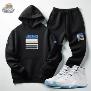 Men's Sneaker Hoodie & Joggers 23 Legend Sweatsuit To Match Air Jordan 11 Legend Blue